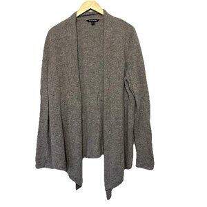 41 Hawthorn 100% Cashmere Gray Open Front Sweater Cardigan 2X Duster Waterfall